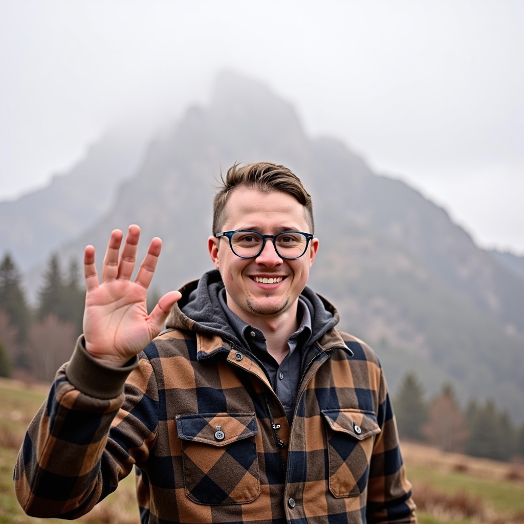 Outdoor smiling headshot of Dr Connor Robertson in casual look