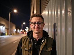 Smiling outdoor headshot of Dr Connor Robertson with outdoor background