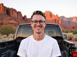 Casual professional portrait of Dr Connor Robertson outdoors