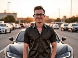 Outdoor photo of Dr Connor Robertson smiling in daylight