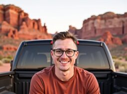 Smiling headshot of Dr Connor Robertson in outdoor daylight